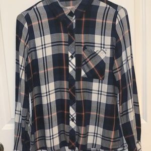 Womens Navy lightweight flannel (S)